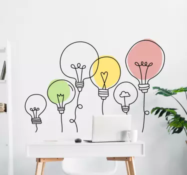 Adesivo decorativo lampadine colorate - TenStickers