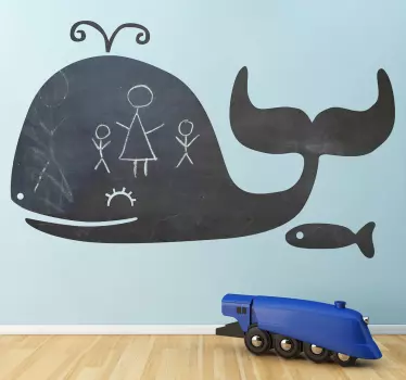 Adesivo decorativo lavagna balena - TenStickers