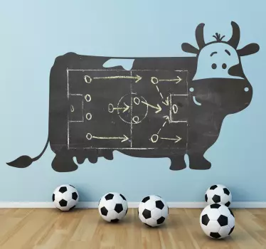 Adesivo decorativo lavagna mucca - TenStickers