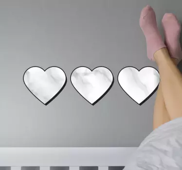 Adesivo decorativo motivi a cuore di marmo - TenStickers