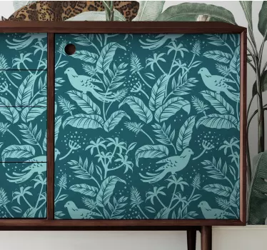 Adesivo decorativo motivi botanici di uccelli - TenStickers