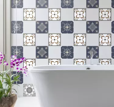 Adesivo decorativo motivi geometrici delle piastrelle - TenStickers