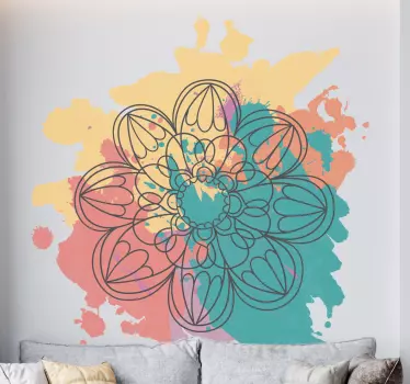 Adesivo decorativo motivo floreale astratto - TenStickers