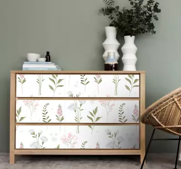 Adesivo decorativo motivo floreale bianco - TenStickers