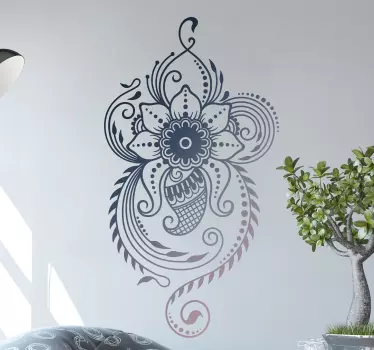 Adesivo decorativo motivo floreale ornato - TenStickers