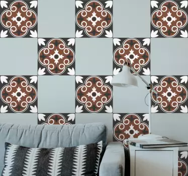 Adesivo decorativo motivo floreale retrò - TenStickers