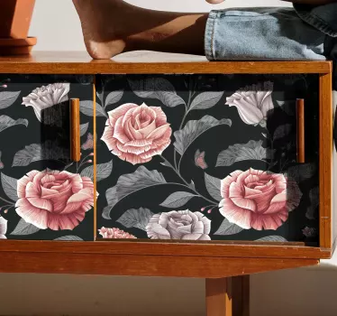 Adesivo decorativo motivo rose elegante - TenStickers