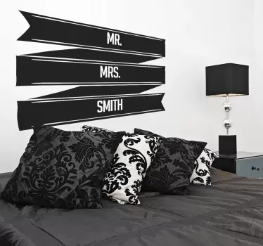 Adesivo decorativo Mr and Mrs banner - TenStickers