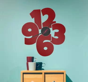 Adesivo decorativo orologio numeri grandi - TenStickers