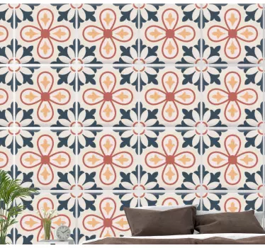 Adesivo decorativo piastrelle a motivi floreali - TenStickers