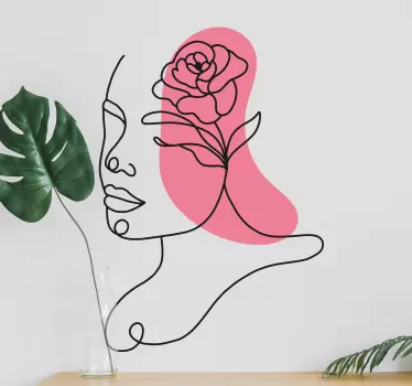 Adesivo decorativo profilo floreale stilizzato - TenStickers
