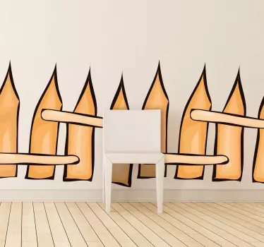 Adesivo decorativo recinzione matite colorate - TenStickers
