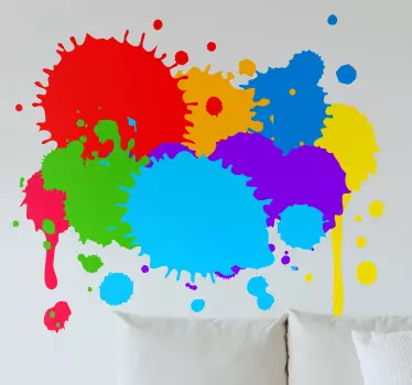Adesivo decorativo schizzi di vernice colorati - TenStickers