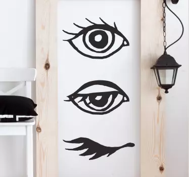 Adesivo decorativo Sequenza di occhi - TenStickers