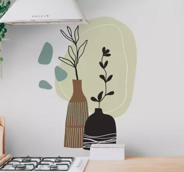Adesivo decorativo vasi con verde - TenStickers