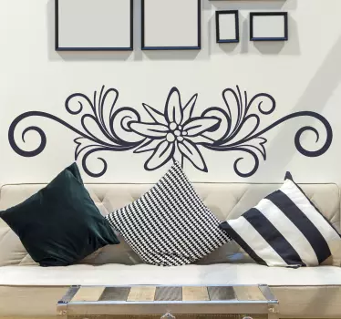 Adesivo decorativo vortice botanico elegante - TenStickers