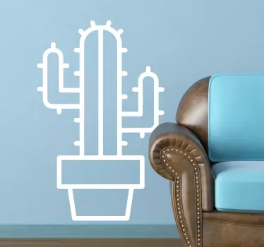 Sticker disegno cactus stilizzato - TenStickers