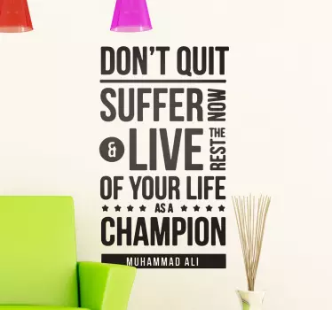Adesivo Don´t Quit Muhammad Ali - TenStickers