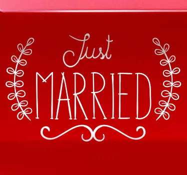 Adesivo elegante Just Married - TenStickers