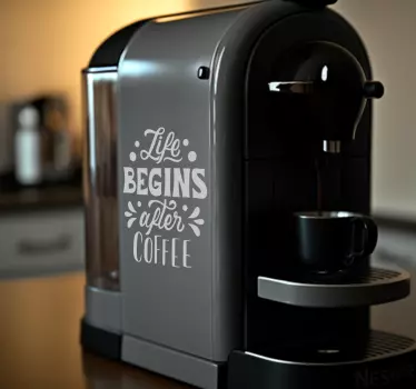 Adesivo per elettrodomestico citazione del caffè - TenStickers