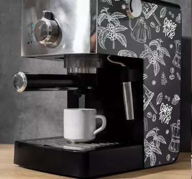 Adesivo per elettrodomestico elementi di caffè disegnati - TenStickers