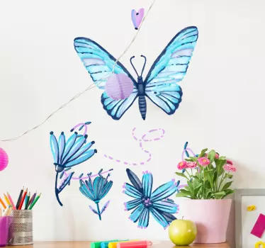 Adesivo farfalle effetto acquerelli - TenStickers