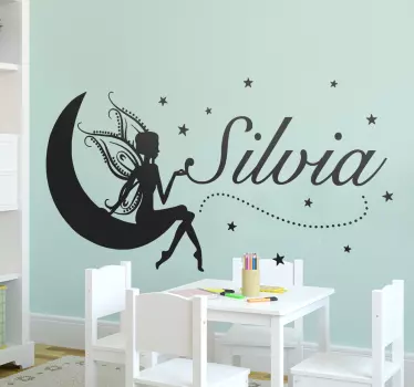 Adesivo fata luna personalizzabile - TenStickers