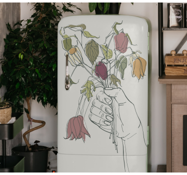 Adesivo per frigo bouquet floreale portatile - TenStickers