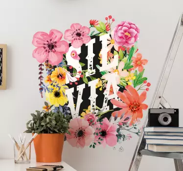 Adesivo fiori personalizzabile - TenStickers