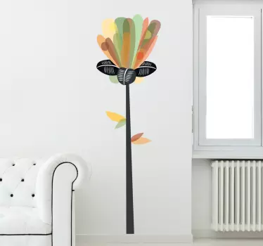 Adesivo floreale astratto verticale - TenStickers