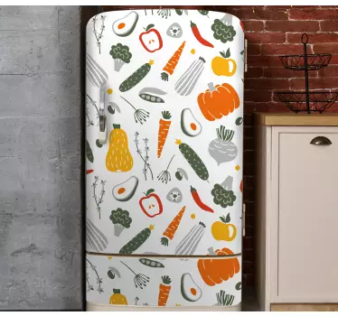 Adesivo frigo Adesivi raccolta frutta e verdura 4 - TenStickers