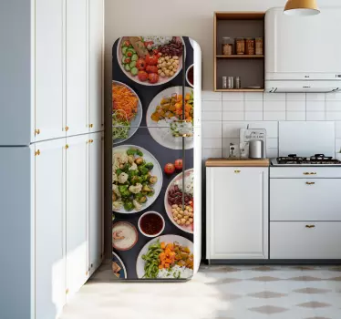 Adesivo per frigo ciotole con il cibo - TenStickers