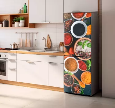 Adesivo per frigo ciotole con spezie - TenStickers