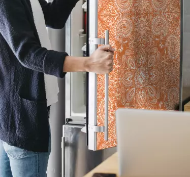 Adesivo per frigo elegante motivo arancione - TenStickers