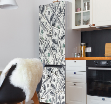 Adesivo per frigo motivo di valuta - TenStickers