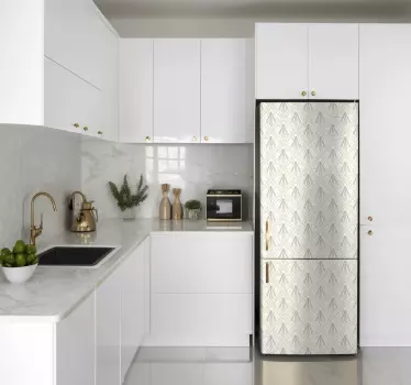 Adesivo per frigo geometrico bianco e oro - TenStickers