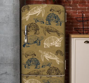 Adesivo per frigo illustrazioni di tartarughe - TenStickers