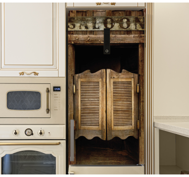 Adesivo per frigo ingresso rustico del salone - TenStickers