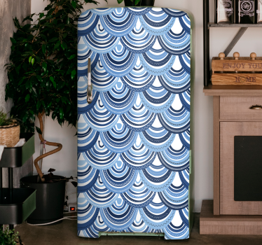 Adesivo per frigo modelli di onde curve - TenStickers