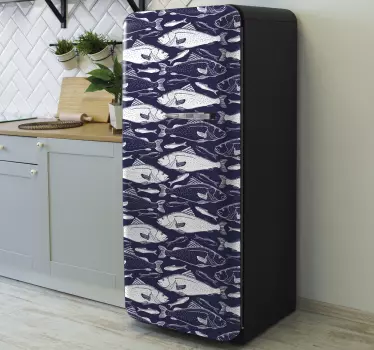 Adesivo per frigo modelli di pesci acquatici - TenStickers
