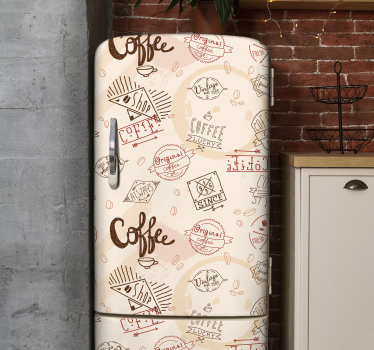 Adesivo per frigo modello di caffè vintage - TenStickers