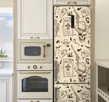 Adesivo per frigo motivo motivo occidentale - TenStickers