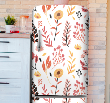 Adesivo per frigo motivo floreale minimalista - TenStickers