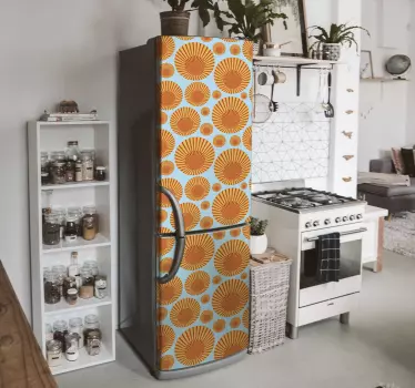 Adesivo frigo Sole degli anni '70 - TenStickers