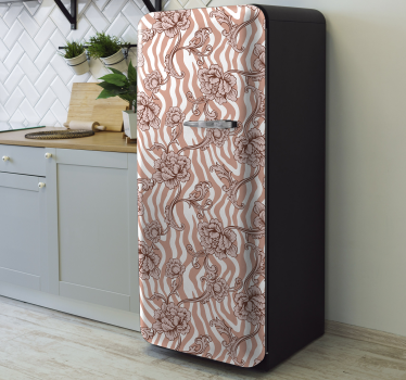 Adesivo per frigo sovrapposizione frigorifero floreale - TenStickers