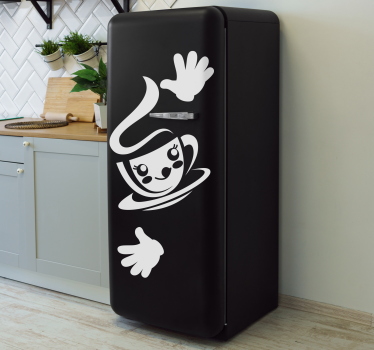 Adesivo per frigo tazza da caffè dei cartoni animati - TenStickers