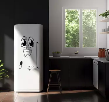 Adesivo per frigo vinilo cara con coppa - TenStickers