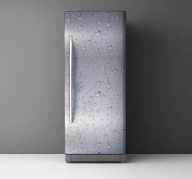 Adesivo per frigo vinilo texture grigio con gotas - TenStickers