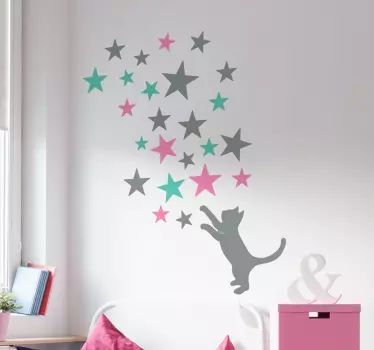 Set di 24 adesivo Gatto e le Stelline - TenStickers