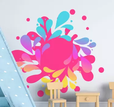Adesivo geometrico componenti splash vibranti - TenStickers